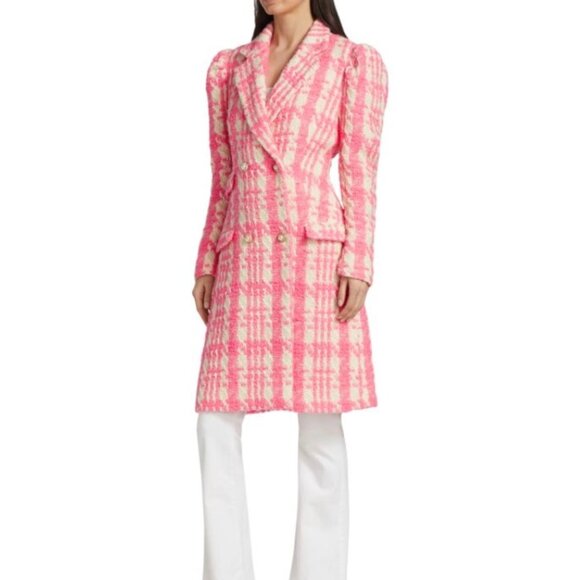 NWT LoveShackFancy Asryn Coat - Majestic Pink Tweed Pearl Button | Size S - Picture 6 of 9